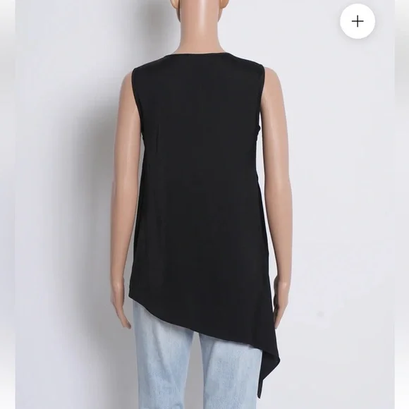 BCBGMaxAzria Asymmetrical Nikko Black Top (Size S) - Picture 5 of 7